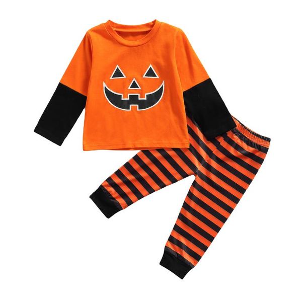 clothing sets 2 pcs infant halloween outfits baby color block pumpkin print long sleeve round neck pullover + striped trousers, White
clothing sets 2 pcs infant halloween outfits baby color block pumpkin print long sleeve round neck pullover + striped trousers, White