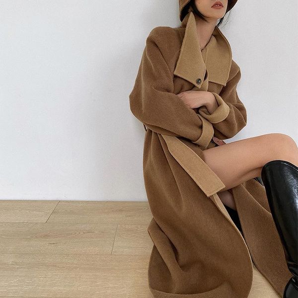 women's wool & blends left double-sided cashmere coat woolen medium long two-color, Black
women's wool & blends left double-sided cashmere coat woolen medium long two-color, Black