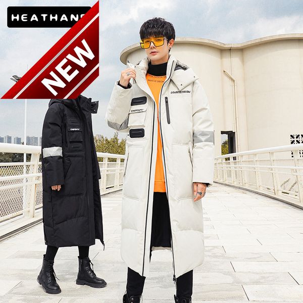 -25 degree couples down jacket winter men's long coats new korean extended over-the-knee young men women parkas, Black
-25 degree couples down jacket winter men's long coats new korean extended over-the-knee young men women parkas, Black