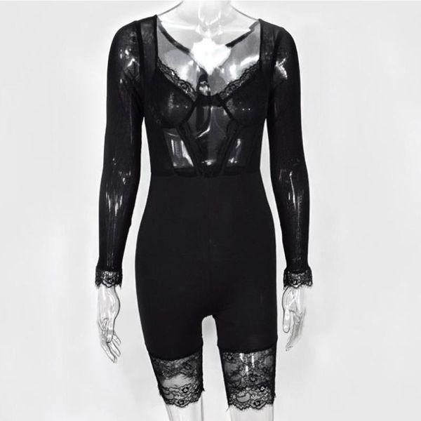 women's jumpsuits & rompers mesh lace black bodysuit for women body transparent womens short jumpsuit female bodycon playsuits overalls, Black;white
women's jumpsuits & rompers mesh lace black bodysuit for women body transparent womens short jumpsuit female bodycon playsuits overalls, Black;white