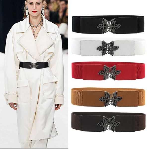 belts fashion wide elastic for women designer leaf buckle waist straps coat dress sweater lady waistband, Black;brown
belts fashion wide elastic for women designer leaf buckle waist straps coat dress sweater lady waistband, Black;brown