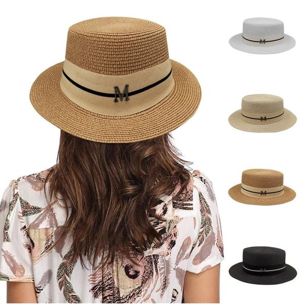 wide brim hats summer women beach boater hat side female casual lady classic flat bowknot straw sun fedora girls, Blue;gray
wide brim hats summer women beach boater hat side female casual lady classic flat bowknot straw sun fedora girls, Blue;gray