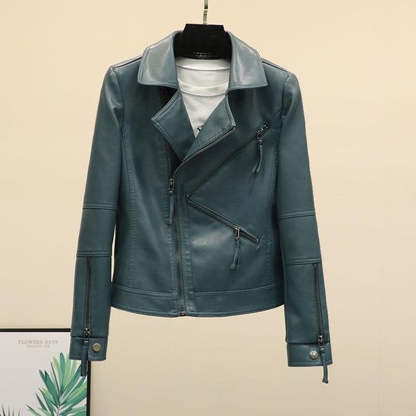 women's leather & faux spring autumn street fashion locomotive style black women lapel pu short slim long sleeve zipper jacket solid co
women's leather & faux spring autumn street fashion locomotive style black women lapel pu short slim long sleeve zipper jacket solid co
