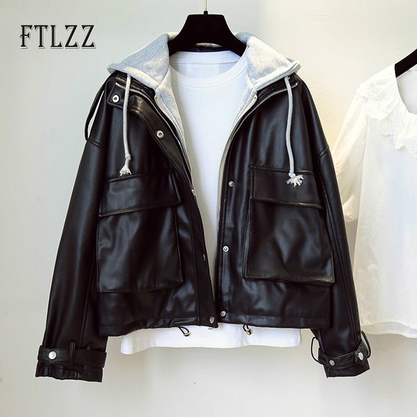 2021 new autumn faux soft jacket women patchwork hooded streetwear black biker coat female loose moto pu leather outwear mh3b
2021 new autumn faux soft jacket women patchwork hooded streetwear black biker coat female loose moto pu leather outwear mh3b