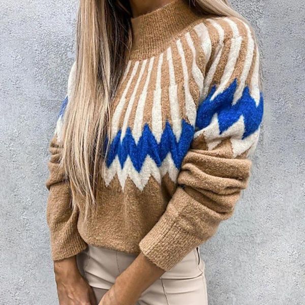 women's sweaters geometry pattern women half turtleneck rhombus long sleeve sweater winter for daily wear, White;black
women's sweaters geometry pattern women half turtleneck rhombus long sleeve sweater winter for daily wear, White;black