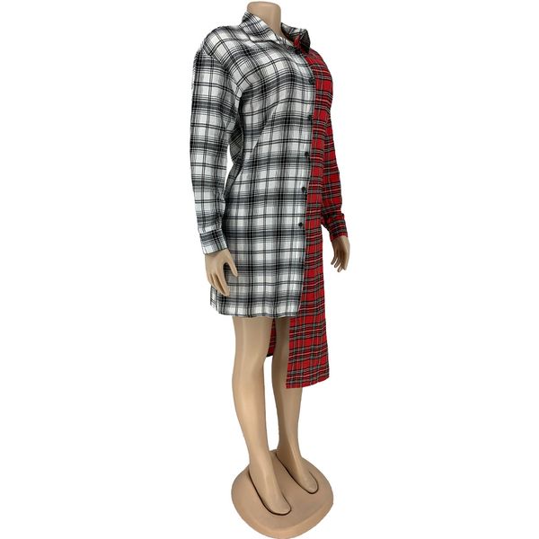 street style casual loose plaid patchwork asymmetric shirt dress women plus size long sleeve dresses d13-db26, Black;gray
street style casual loose plaid patchwork asymmetric shirt dress women plus size long sleeve dresses d13-db26, Black;gray
