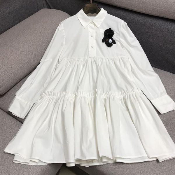 casual dresses luxury designer brand spring dress for women causel turn down collar beading sequins pleated white, Black;gray
casual dresses luxury designer brand spring dress for women causel turn down collar beading sequins pleated white, Black;gray