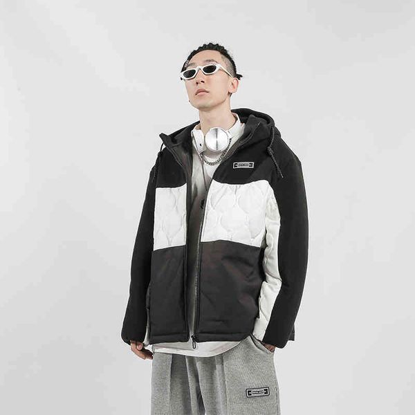 winter large hooded coat fashion casual men's color blocking brand loose cotton padded cloth men, Black
winter large hooded coat fashion casual men's color blocking brand loose cotton padded cloth men, Black