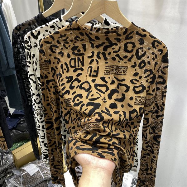 women's tees european design printed fleece leopard print thin mesh bottom blouse for women's autumn 2021 long sleeve t-shirt top, White
women's tees european design printed fleece leopard print thin mesh bottom blouse for women's autumn 2021 long sleeve t-shirt top, White