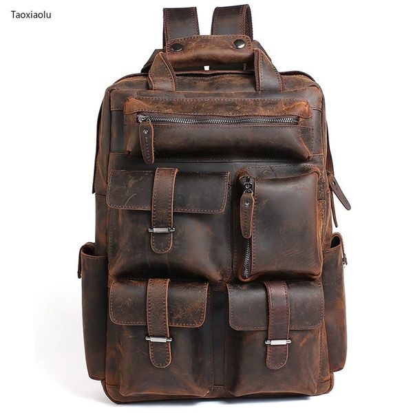 backpack crazy horse leather men's 15.6 inch genuine cow backpacks male travel lapretro school bags
backpack crazy horse leather men's 15.6 inch genuine cow backpacks male travel lapretro school bags
