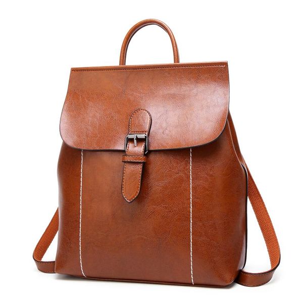 outdoor bags 2021 oil wax soft leather backpack multifunctional fashion ladies