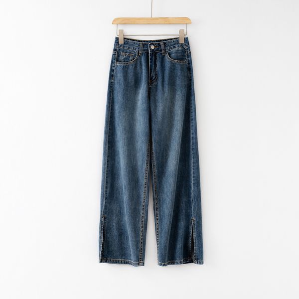 jeans m7158 - korean women's clothing 2021 spring and summer high waist thin pants leg split wide for women, Blue
jeans m7158 - korean women's clothing 2021 spring and summer high waist thin pants leg split wide for women, Blue