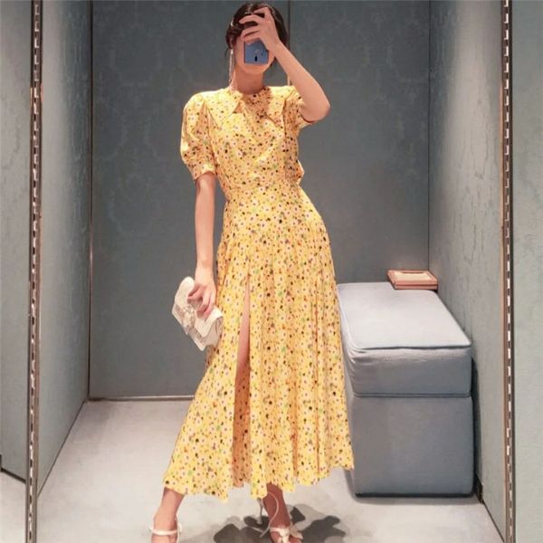 new bohemian yellow floral printed chiffon beach 2021 summer elegant o-neck sleeve pleated long es for women lki7, Black;gray
new bohemian yellow floral printed chiffon beach 2021 summer elegant o-neck sleeve pleated long es for women lki7, Black;gray