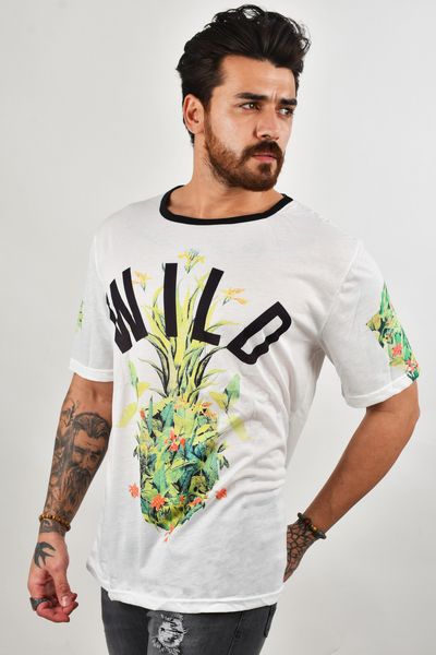 mens tshirt floral wild summer quality lycra 2100460 au8g, White;black
mens tshirt floral wild summer quality lycra 2100460 au8g, White;black