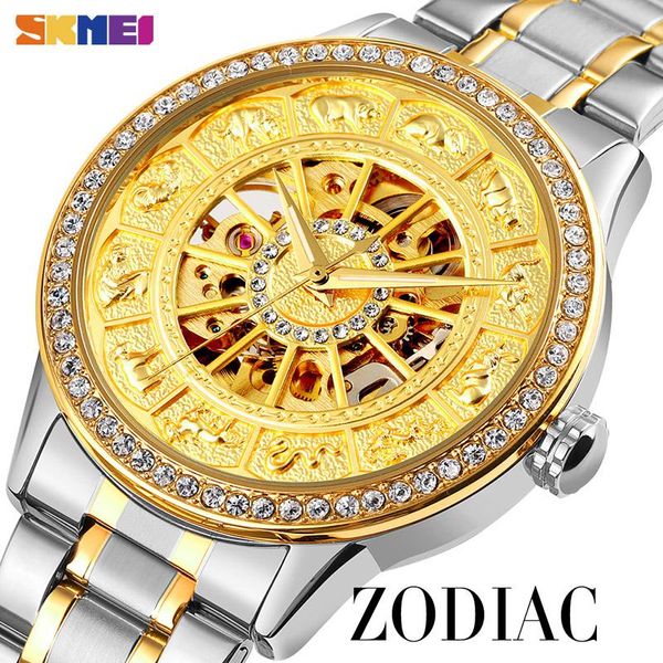 wristwatches skmei diamond luxury automatic watch men retro hollow zodiac mechanical mens watches luminous pointer hour montre homme 9228, Slivery;brown
wristwatches skmei diamond luxury automatic watch men retro hollow zodiac mechanical mens watches luminous pointer hour montre homme 9228, Slivery;brown