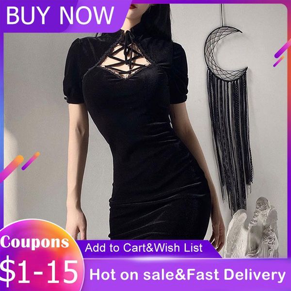 casual dresses women dress 2021 gothic vintage velvet bodycon summer mini vestidos elegant lace up hollow short black, Black;gray
casual dresses women dress 2021 gothic vintage velvet bodycon summer mini vestidos elegant lace up hollow short black, Black;gray