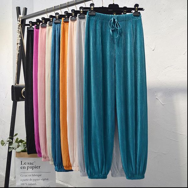 chiffon harem pants for women summer casual loose elastic high waist ankle banded pants solid thin long trousers femme, Black;white
chiffon harem pants for women summer casual loose elastic high waist ankle banded pants solid thin long trousers femme, Black;white