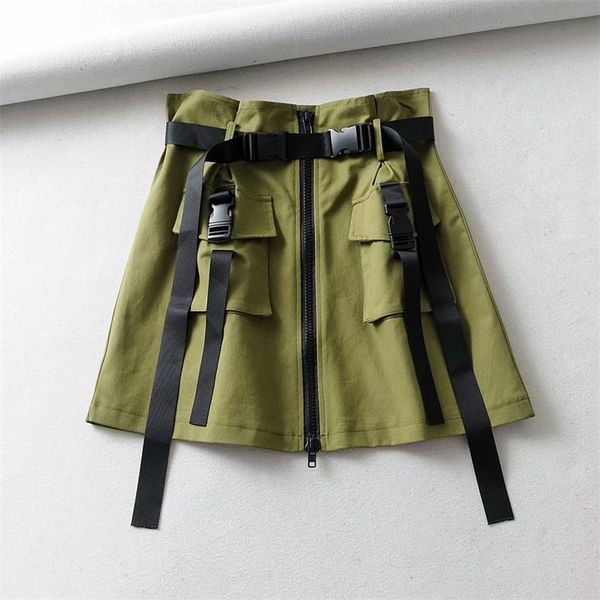 women's black skirts pocket skirt sashes ladies short tool skirt summer high waist a line zipper one-step skirt with belt 210311
women's black skirts pocket skirt sashes ladies short tool skirt summer high waist a line zipper one-step skirt with belt 210311