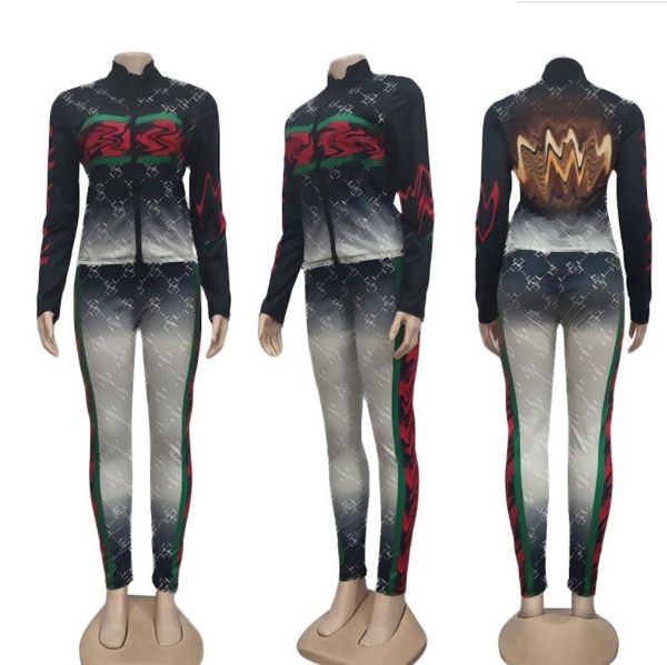 j2552 european and american women's tracksuits new gradient color fashion digital printing two-piece suit, Gray
j2552 european and american women's tracksuits new gradient color fashion digital printing two-piece suit, Gray