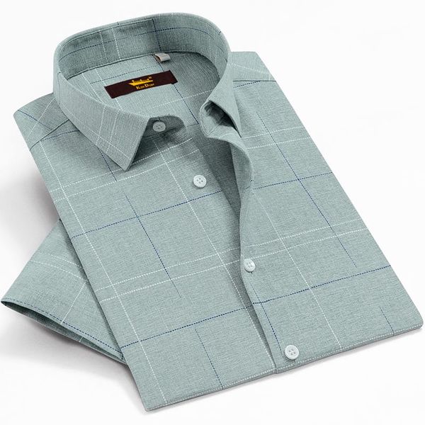 men's summer casual short sleeve plaid checkered shirts pocket-less design standard-fit comfortable soft thin shirt, White;black
men's summer casual short sleeve plaid checkered shirts pocket-less design standard-fit comfortable soft thin shirt, White;black