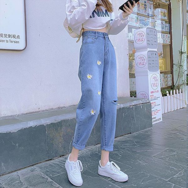 denim trousers high waist womens jean cropped casual loose slim wild straight leg fashion plus size, Blue
denim trousers high waist womens jean cropped casual loose slim wild straight leg fashion plus size, Blue