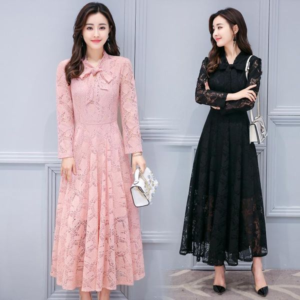 casual dresses lace vestidos verano summer elegant plus size long dress women white party robe longue kj005, Black;gray
casual dresses lace vestidos verano summer elegant plus size long dress women white party robe longue kj005, Black;gray