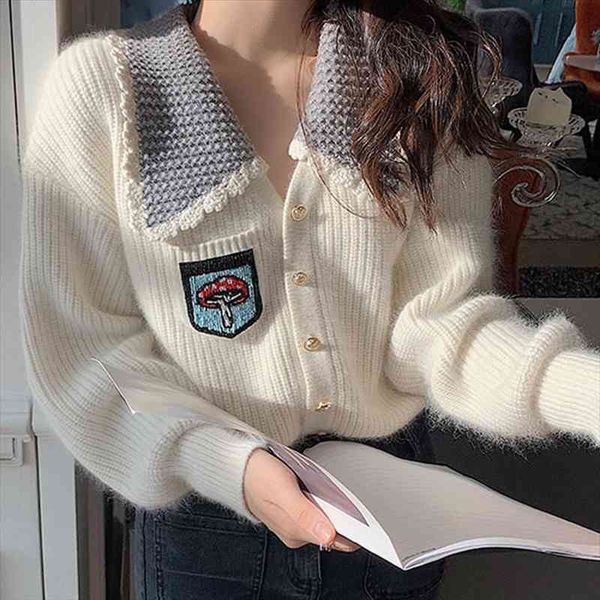 contrast color elegant sweater women v neck long sleeve single breasted sequined cropped cardigan fashion 3c666, White;black
contrast color elegant sweater women v neck long sleeve single breasted sequined cropped cardigan fashion 3c666, White;black