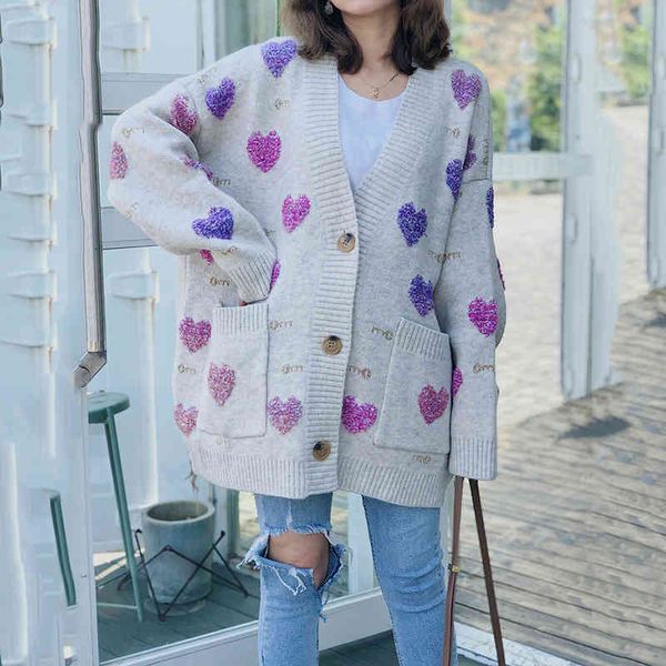 women's jackets women long oversized cardigan 2021 thick autumn winter outwear lazy oaf v neck heart jacquard loose knitted sweater coa, Black;brown
women's jackets women long oversized cardigan 2021 thick autumn winter outwear lazy oaf v neck heart jacquard loose knitted sweater coa, Black;brown