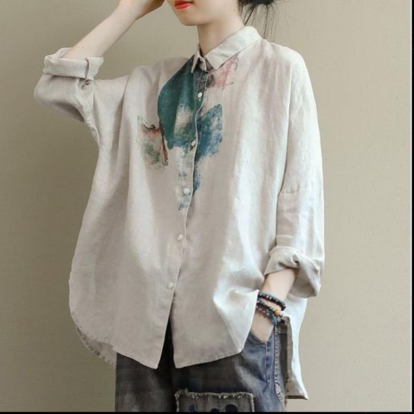new arrival autumn women long sleeve loose shirts plus size arts vintage print cotton linen casual blouse ladies d405, White
new arrival autumn women long sleeve loose shirts plus size arts vintage print cotton linen casual blouse ladies d405, White