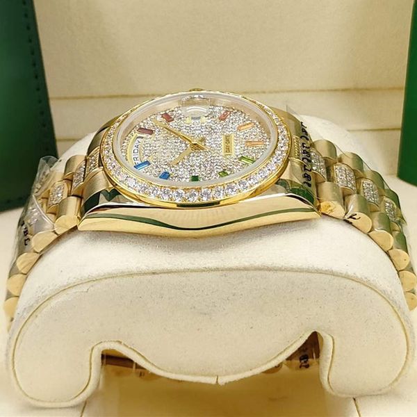 automatic women men and mechanical 36mm sapphire rainbow literal watchband drill ring folding buckle waterp, Slivery;golden
automatic women men and mechanical 36mm sapphire rainbow literal watchband drill ring folding buckle waterp, Slivery;golden