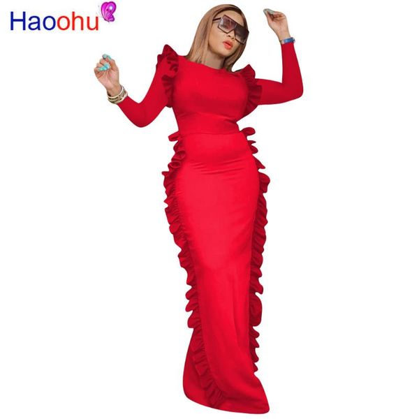 casual dresses ruffles back split maxi dress women round neck solid bodycon club autumn 2021 plus size high waist black party, Black;gray
casual dresses ruffles back split maxi dress women round neck solid bodycon club autumn 2021 plus size high waist black party, Black;gray