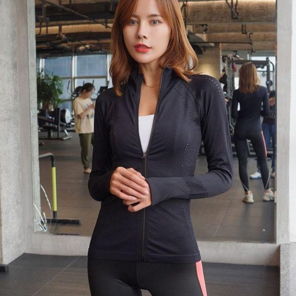running jackets sports jacket women long-sleeved tight-fitting stretch fitness quick dry breathable training slim zipper yoga wear, Black;red
running jackets sports jacket women long-sleeved tight-fitting stretch fitness quick dry breathable training slim zipper yoga wear, Black;red