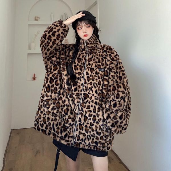 women's trench coats 2021 winter women leopard cotton jacket coat plus size double sided warm long sleeve fashion temperament cardigan, Tan;black
women's trench coats 2021 winter women leopard cotton jacket coat plus size double sided warm long sleeve fashion temperament cardigan, Tan;black
