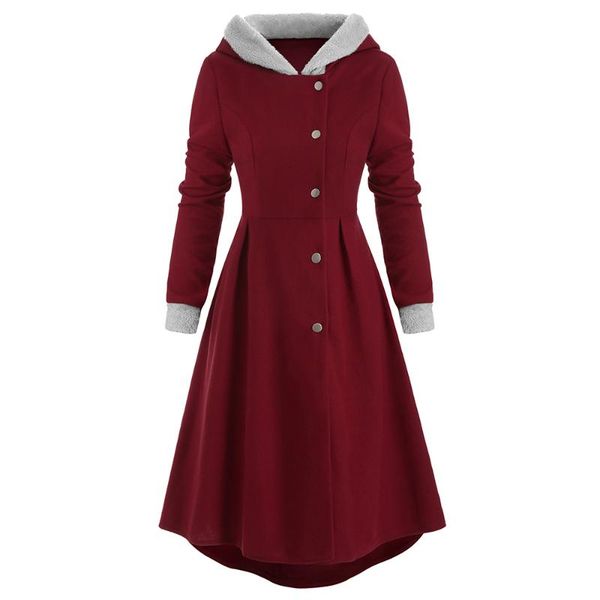 women's wool & blends joineles autumn winter women long coats snap button fur trim hooded high low female coat 3xl gothic casual outwea, Black
women's wool & blends joineles autumn winter women long coats snap button fur trim hooded high low female coat 3xl gothic casual outwea, Black