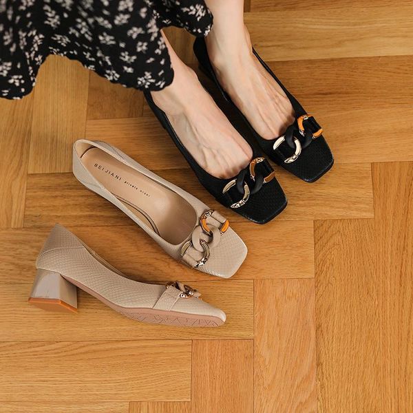 dress shoes women pumps female party office work soft leather square toe shallow ladies heels, Black
dress shoes women pumps female party office work soft leather square toe shallow ladies heels, Black