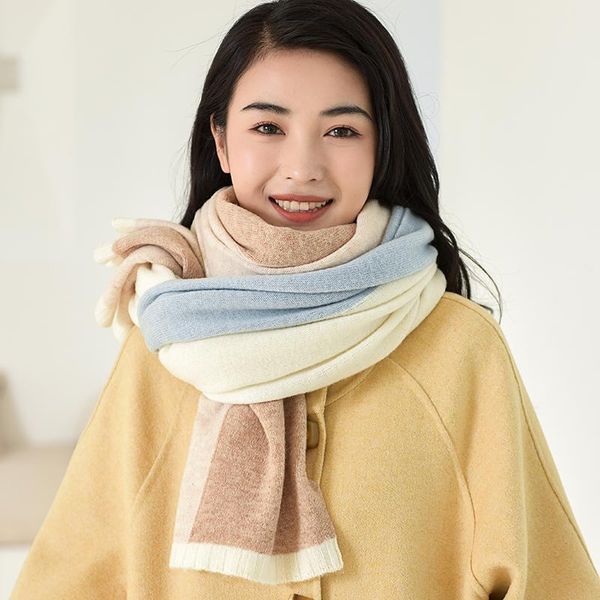 scarves 100% sheep wool scarf winter warm neck women pashmina patchwork color shawl wrap foulard femme pure knitted, Blue;gray
scarves 100% sheep wool scarf winter warm neck women pashmina patchwork color shawl wrap foulard femme pure knitted, Blue;gray