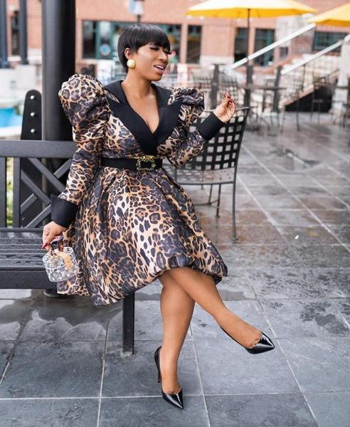 casual dresses european and american printed leopard v-neck bubble long sleeves large size high waist commuter dress no belt, Black;gray
casual dresses european and american printed leopard v-neck bubble long sleeves large size high waist commuter dress no belt, Black;gray