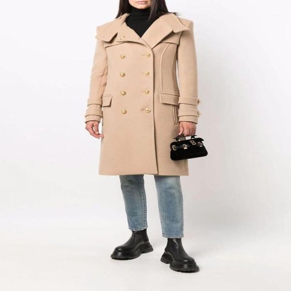 women's wool & blends autumn winter british style straight woolen overcoat women handsome lapel long outerwear double breasted s1642, Black
women's wool & blends autumn winter british style straight woolen overcoat women handsome lapel long outerwear double breasted s1642, Black