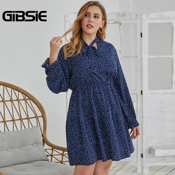 casual dresses gibsie plus size bow tie neck dot print dress women long sleeve elegant retro mini large female a-line, Black;gray
casual dresses gibsie plus size bow tie neck dot print dress women long sleeve elegant retro mini large female a-line, Black;gray