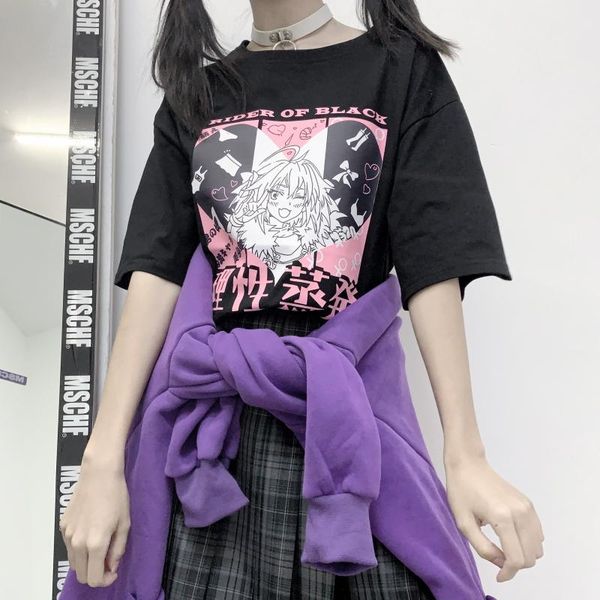 women's t-shirt japanese steam anime jk sweet girls cartoon print harajuku kawaii casual loose streetwear women vintage, White
women's t-shirt japanese steam anime jk sweet girls cartoon print harajuku kawaii casual loose streetwear women vintage, White