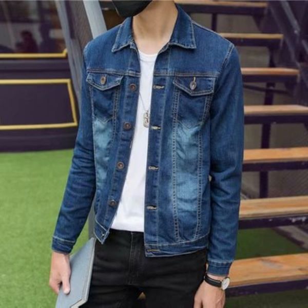 men's korean slim casual jeans spring and autumn student trend handsome jacket men, Black;brown 
men's korean slim casual jeans spring and autumn student trend handsome jacket men, Black;brown