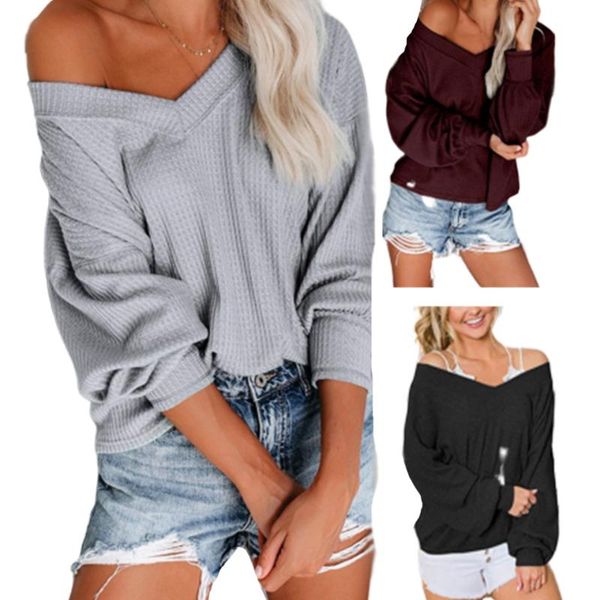 women's t-shirt waffle knit deep v neck t shirt plunge convertible open bare shoulder street clothes lantern sleeve women solid color, White
women's t-shirt waffle knit deep v neck t shirt plunge convertible open bare shoulder street clothes lantern sleeve women solid color, White