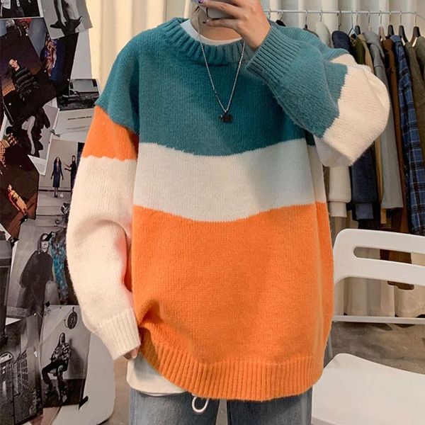 men's sweaters zottsoz knitted patchwork striped men autumn 2021 harajuku streetwear loose jumpers casual fashion pullovers knitwear, White;black
men's sweaters zottsoz knitted patchwork striped men autumn 2021 harajuku streetwear loose jumpers casual fashion pullovers knitwear, White;black