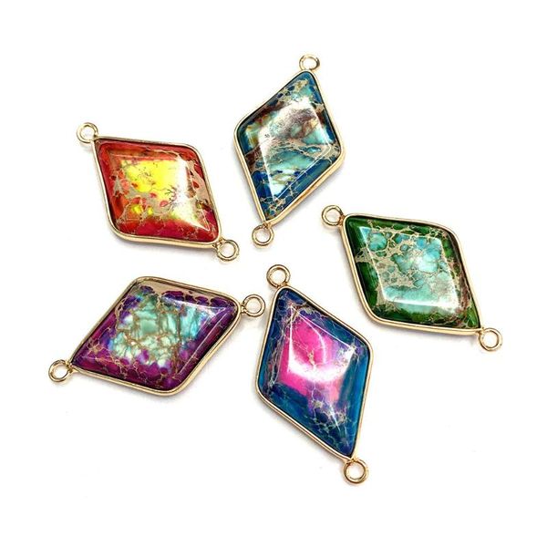 charms natural emperor color aura stone connector 21x39mm double hole pendant diy jewelry making necklace bracelet accessories, Bronze;silver
charms natural emperor color aura stone connector 21x39mm double hole pendant diy jewelry making necklace bracelet accessories, Bronze;silver