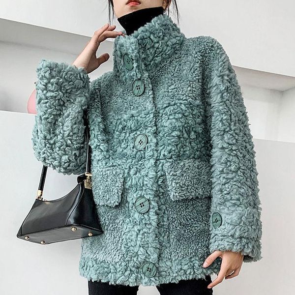 women's fur & faux women 2021 winter wool coat ladies teddy soft outwear female sheep shearing casual warm jacket, Black
women's fur & faux women 2021 winter wool coat ladies teddy soft outwear female sheep shearing casual warm jacket, Black