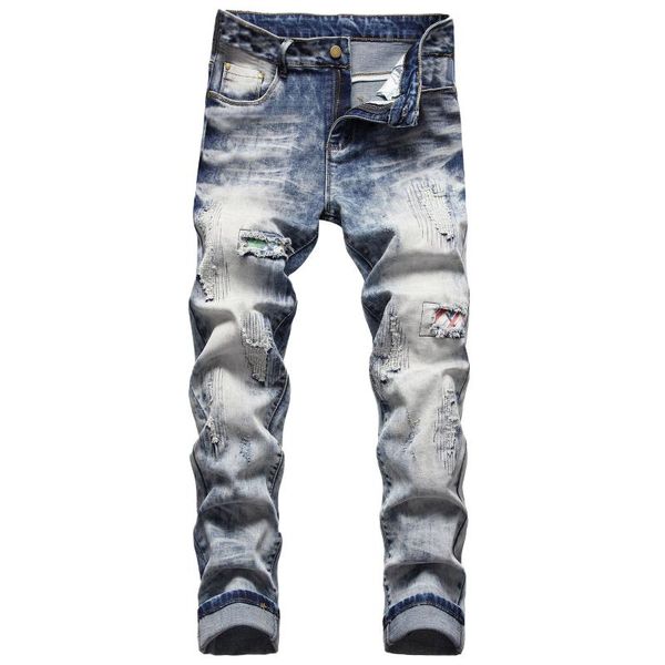 men's jeans mens casual skinny ripped high street trousers elastic denim pants male waistline jogging pencil pant, Blue
men's jeans mens casual skinny ripped high street trousers elastic denim pants male waistline jogging pencil pant, Blue