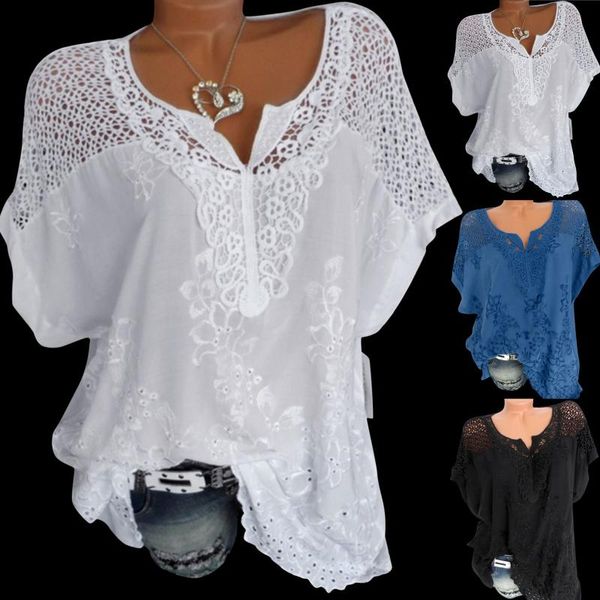 women's blouses & shirts 2021 summer short sleeve womens and loose white lace patchwork shirt plus size women casual clothes 4xl 5xl
women's blouses & shirts 2021 summer short sleeve womens and loose white lace patchwork shirt plus size women casual clothes 4xl 5xl