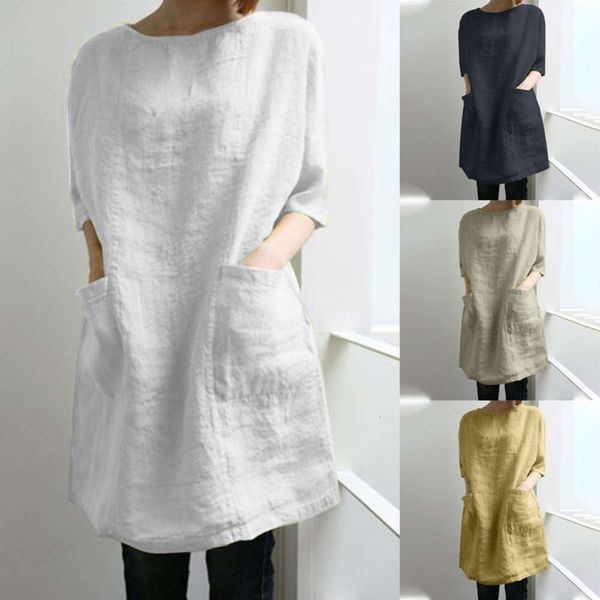 casual dress spring and summer pure color cotton linen round neck pocket medium sleeve dress skirt, Black;gray
casual dress spring and summer pure color cotton linen round neck pocket medium sleeve dress skirt, Black;gray