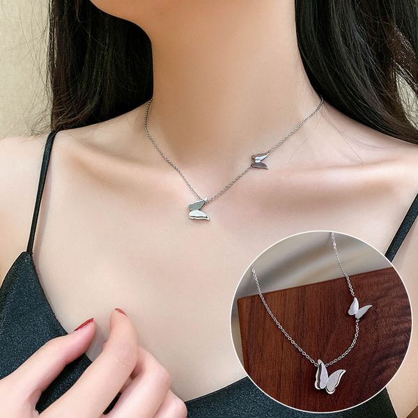 xianlan524 titanium steel series digital butterfly necklace female english small pretty waist clavicle necklace web celebrity cont, Silver
xianlan524 titanium steel series digital butterfly necklace female english small pretty waist clavicle necklace web celebrity cont, Silver