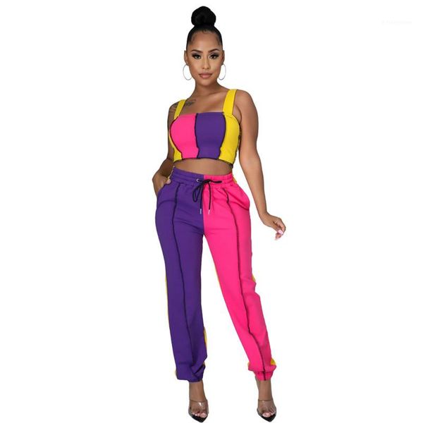 pants womens 2pcs sets casual slim females outfits colors panelled womens designer tracksuits fashion tank long, Gray
pants womens 2pcs sets casual slim females outfits colors panelled womens designer tracksuits fashion tank long, Gray